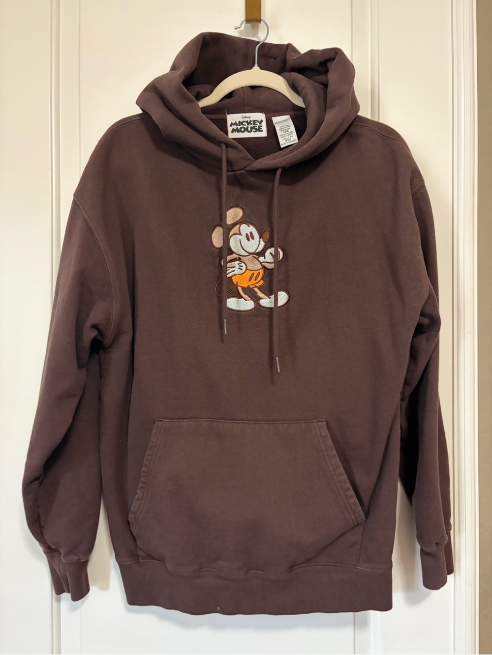 🏰🐭Disney Embroidered Retro Mickey Mouse Brown Hoodie🐭🏰